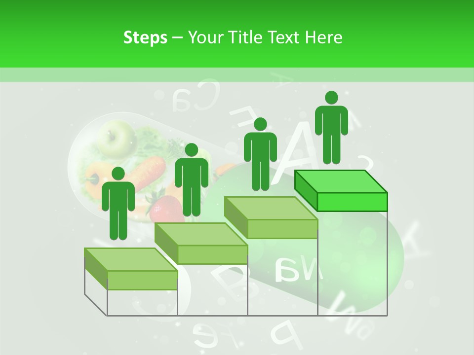 A Green Pill With Fruits And Vegetables In It PowerPoint Template