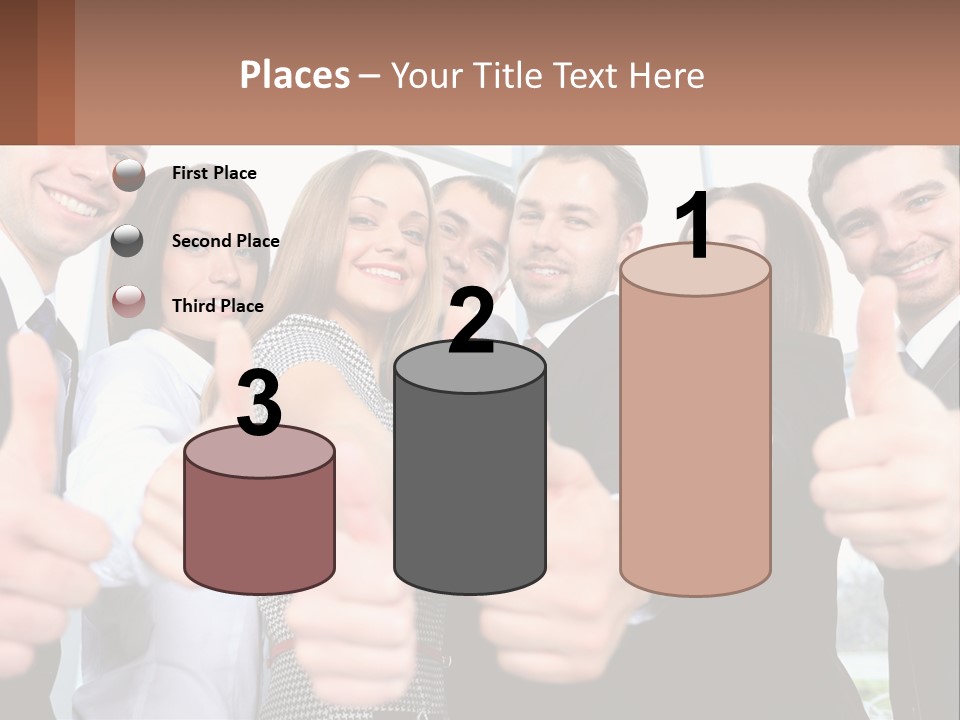 A Group Of Business People Giving Thumbs Up PowerPoint Template