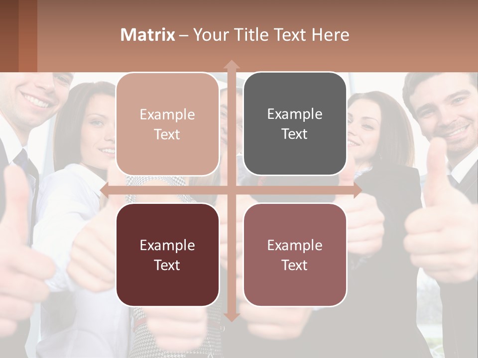 A Group Of Business People Giving Thumbs Up PowerPoint Template