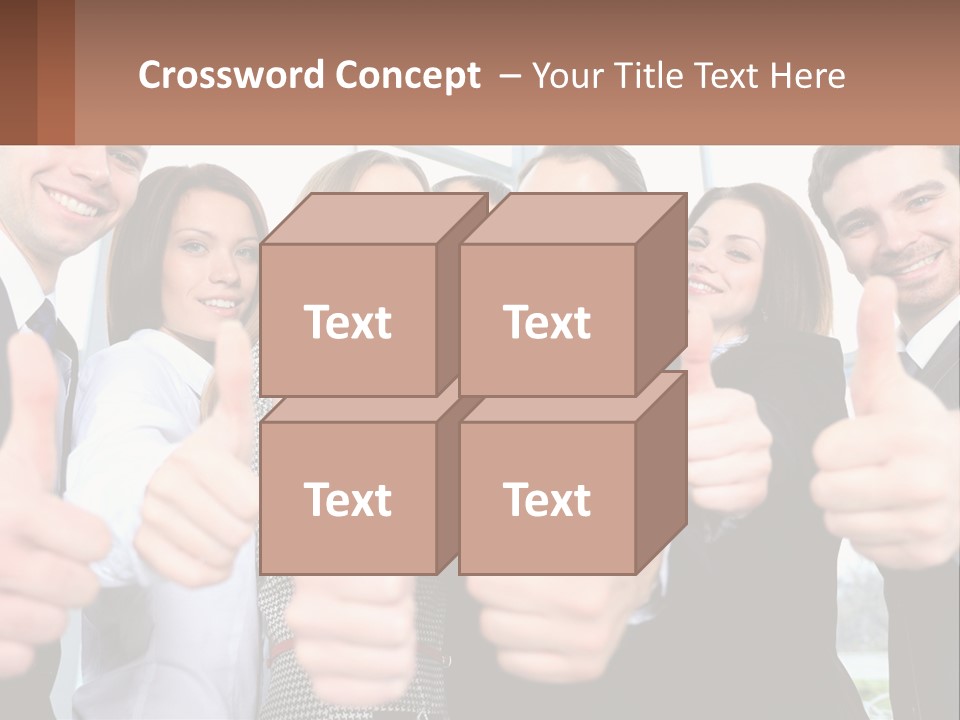 A Group Of Business People Giving Thumbs Up PowerPoint Template