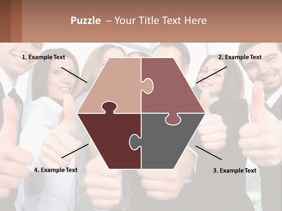 A Group Of Business People Giving Thumbs Up PowerPoint Template