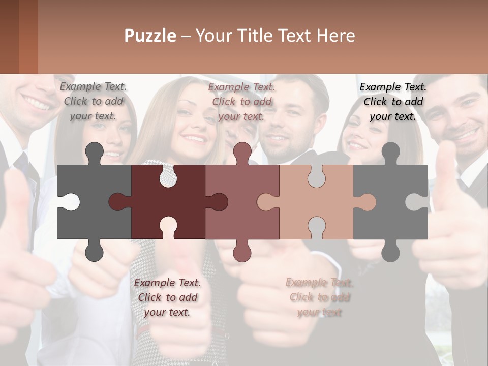 A Group Of Business People Giving Thumbs Up PowerPoint Template