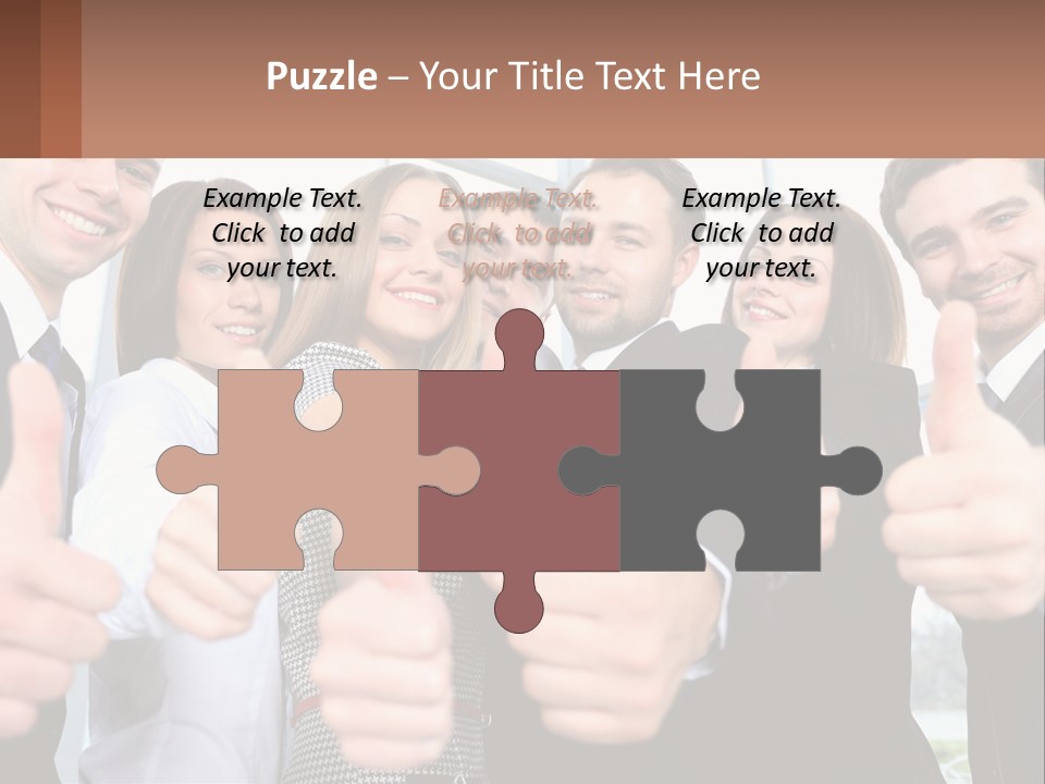 A Group Of Business People Giving Thumbs Up PowerPoint Template