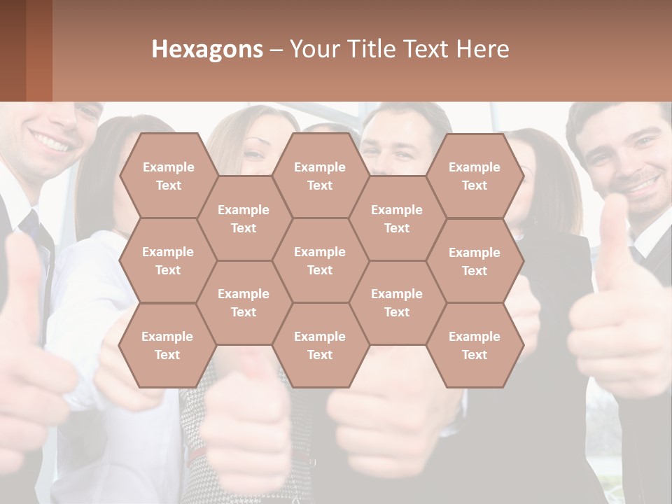 A Group Of Business People Giving Thumbs Up PowerPoint Template