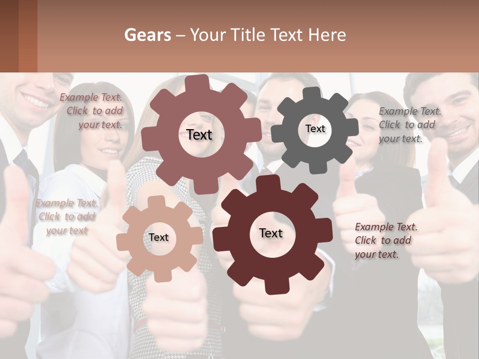 A Group Of Business People Giving Thumbs Up PowerPoint Template