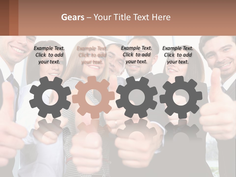 A Group Of Business People Giving Thumbs Up PowerPoint Template