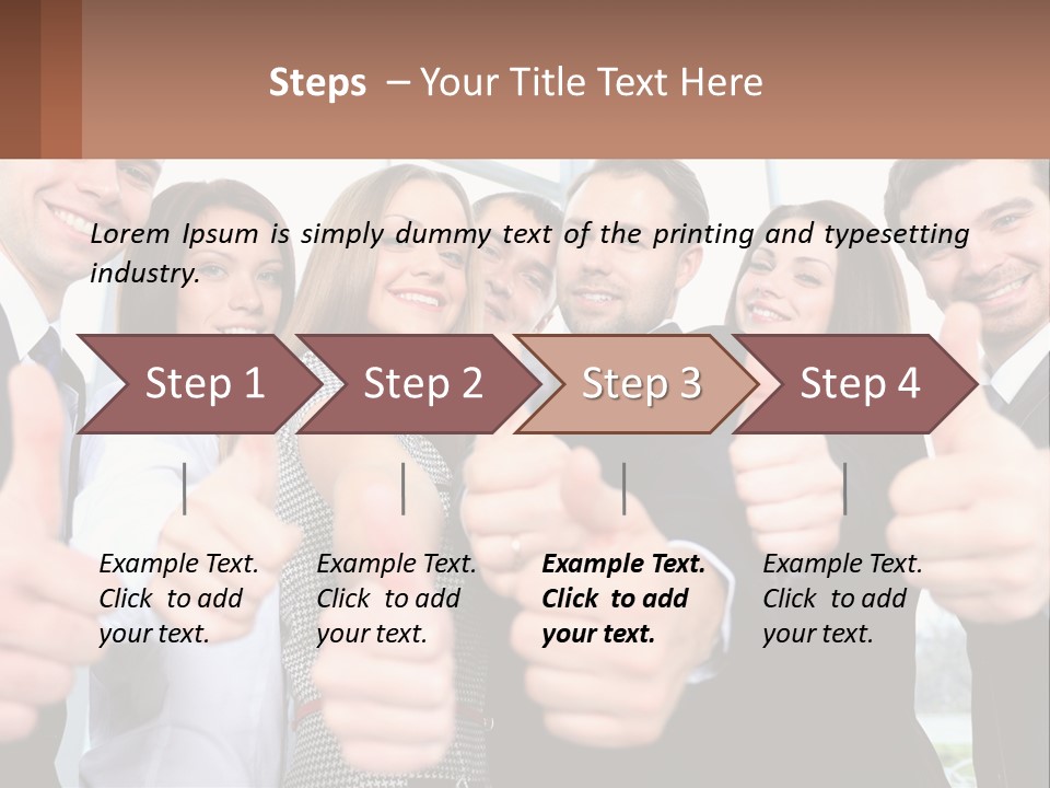 A Group Of Business People Giving Thumbs Up PowerPoint Template