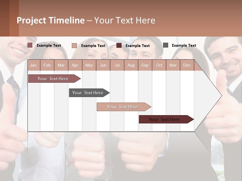 A Group Of Business People Giving Thumbs Up PowerPoint Template