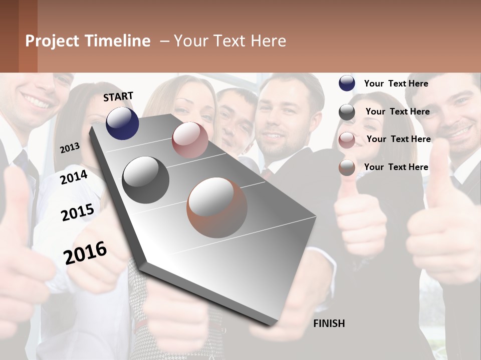 A Group Of Business People Giving Thumbs Up PowerPoint Template