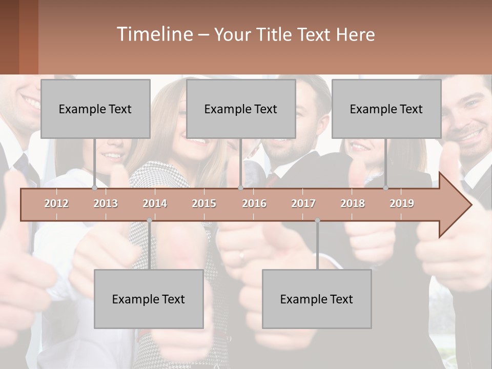 A Group Of Business People Giving Thumbs Up PowerPoint Template