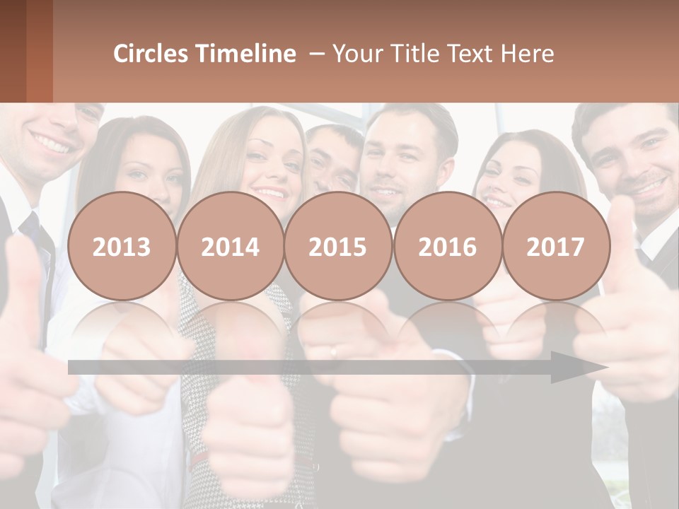 A Group Of Business People Giving Thumbs Up PowerPoint Template