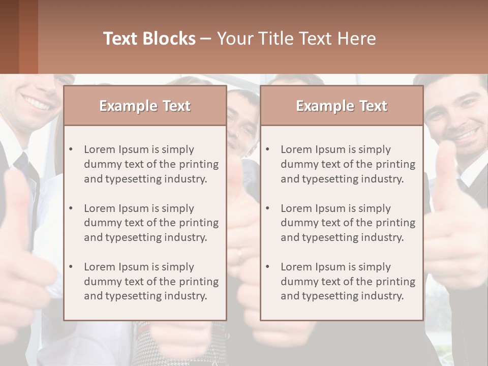 A Group Of Business People Giving Thumbs Up PowerPoint Template