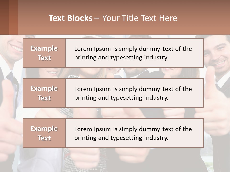 A Group Of Business People Giving Thumbs Up PowerPoint Template