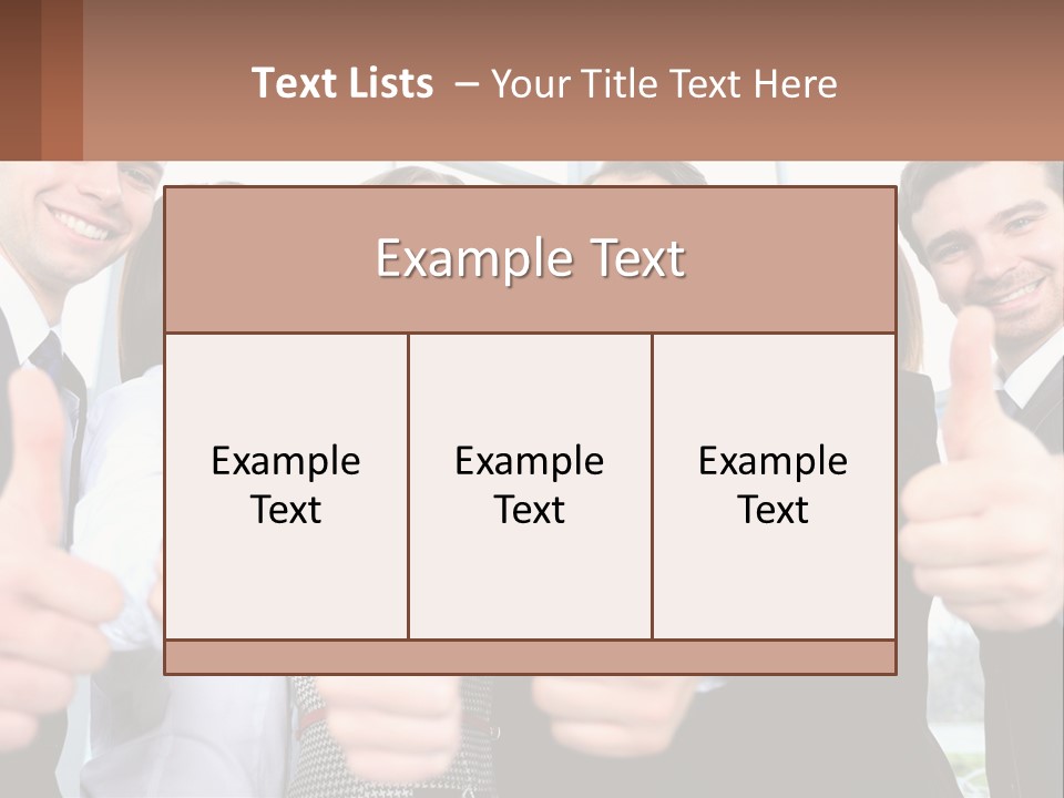 A Group Of Business People Giving Thumbs Up PowerPoint Template