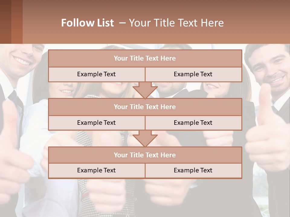 A Group Of Business People Giving Thumbs Up PowerPoint Template