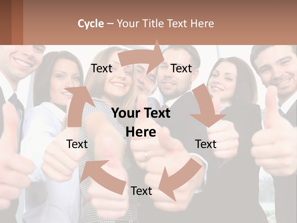 A Group Of Business People Giving Thumbs Up PowerPoint Template