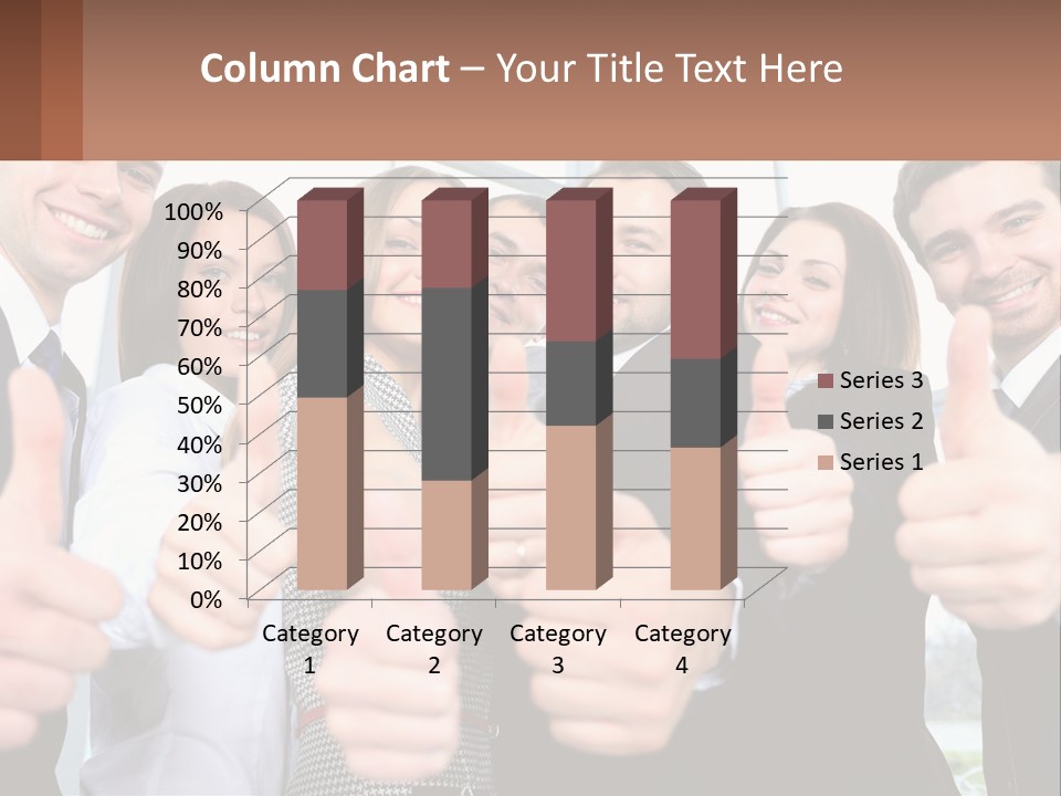 A Group Of Business People Giving Thumbs Up PowerPoint Template