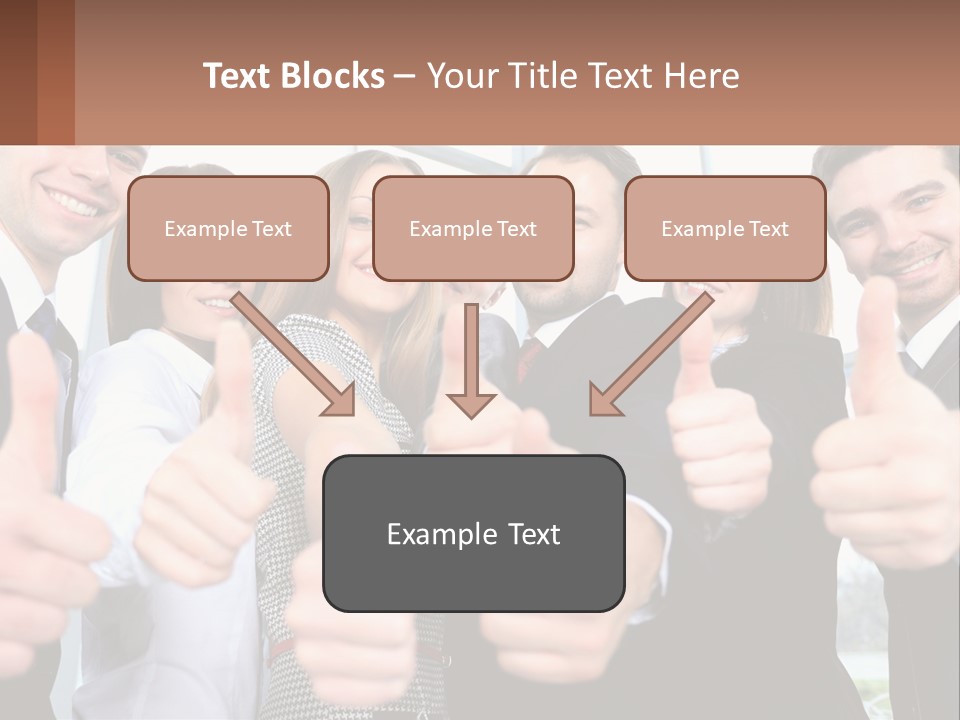 A Group Of Business People Giving Thumbs Up PowerPoint Template