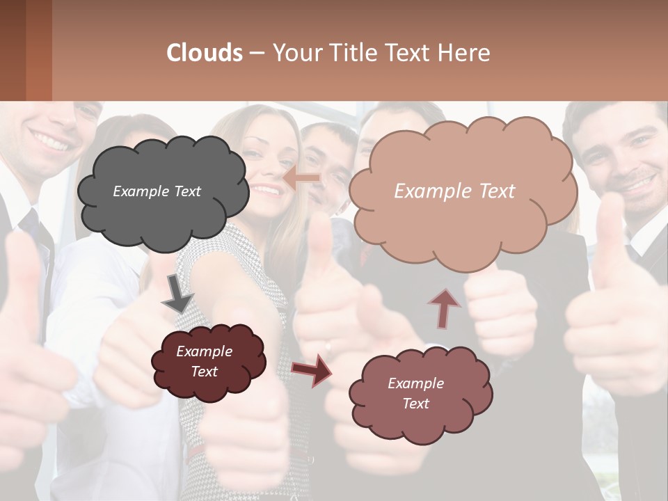 A Group Of Business People Giving Thumbs Up PowerPoint Template