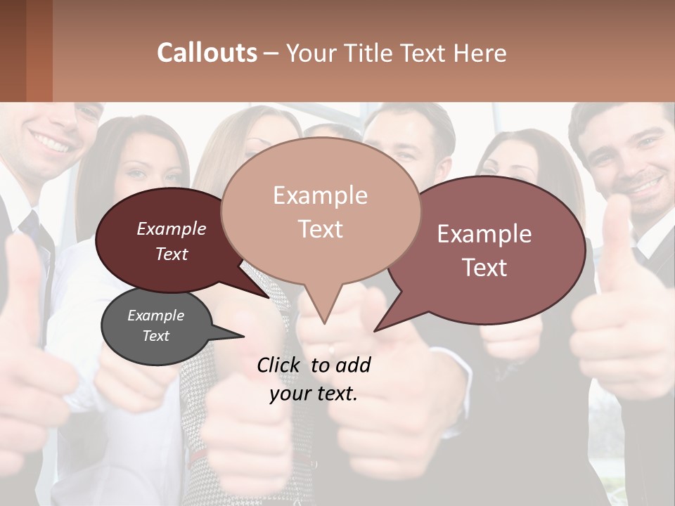 A Group Of Business People Giving Thumbs Up PowerPoint Template