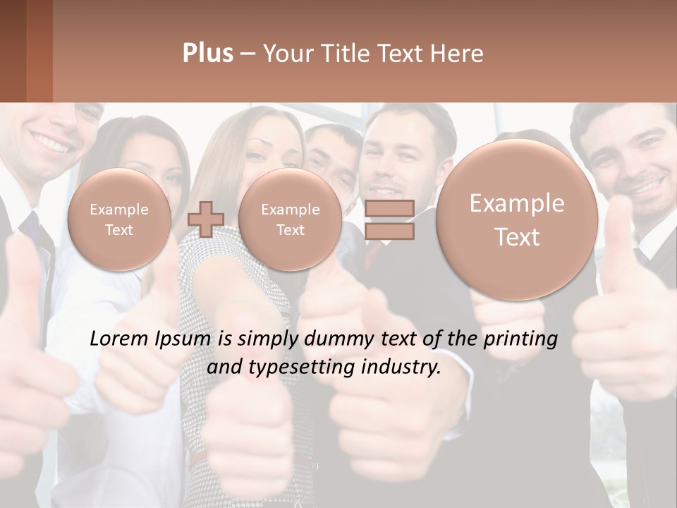 A Group Of Business People Giving Thumbs Up PowerPoint Template