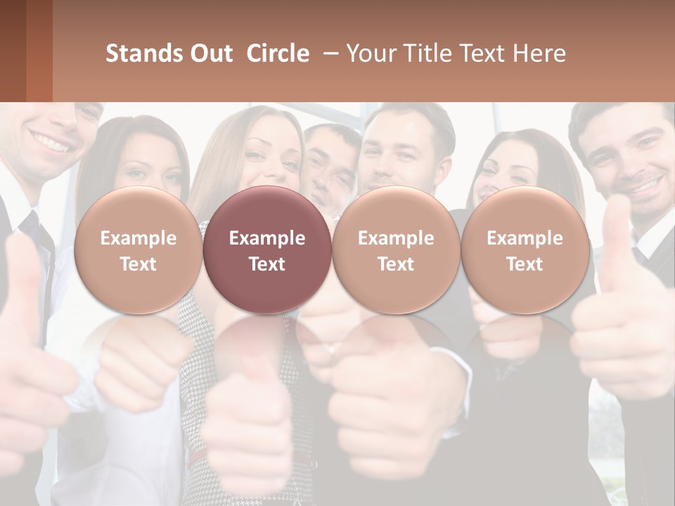 A Group Of Business People Giving Thumbs Up PowerPoint Template