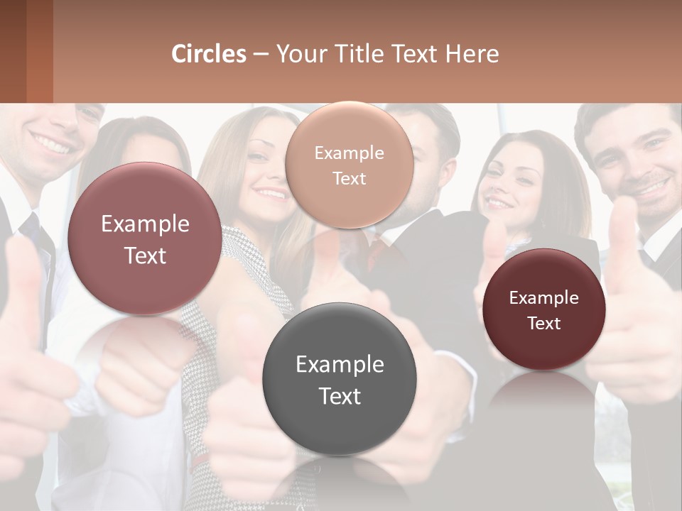 A Group Of Business People Giving Thumbs Up PowerPoint Template