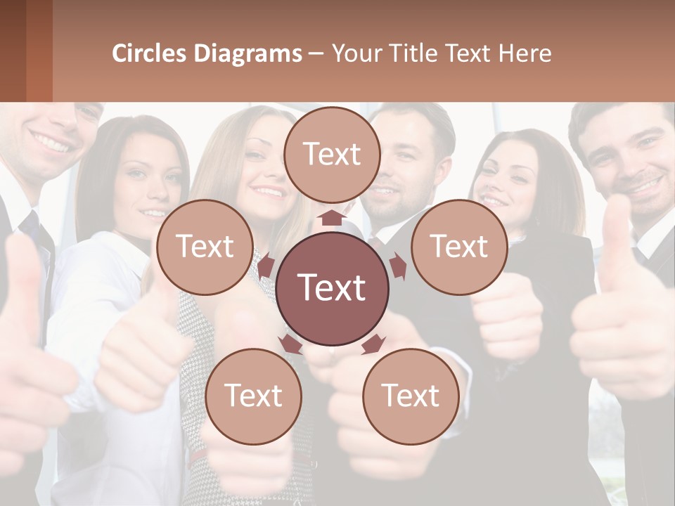 A Group Of Business People Giving Thumbs Up PowerPoint Template