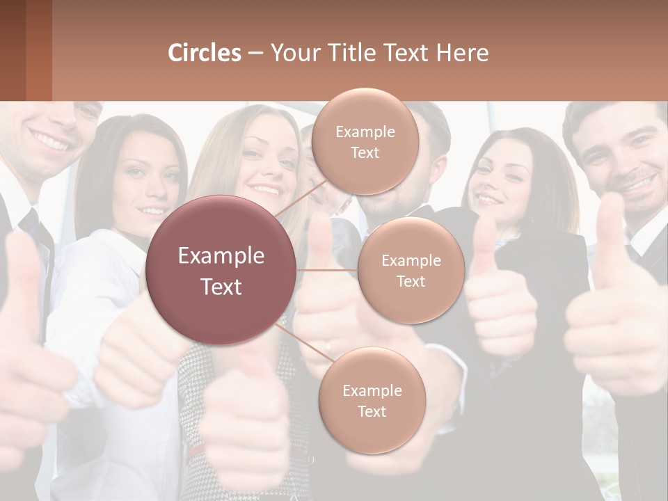 A Group Of Business People Giving Thumbs Up PowerPoint Template