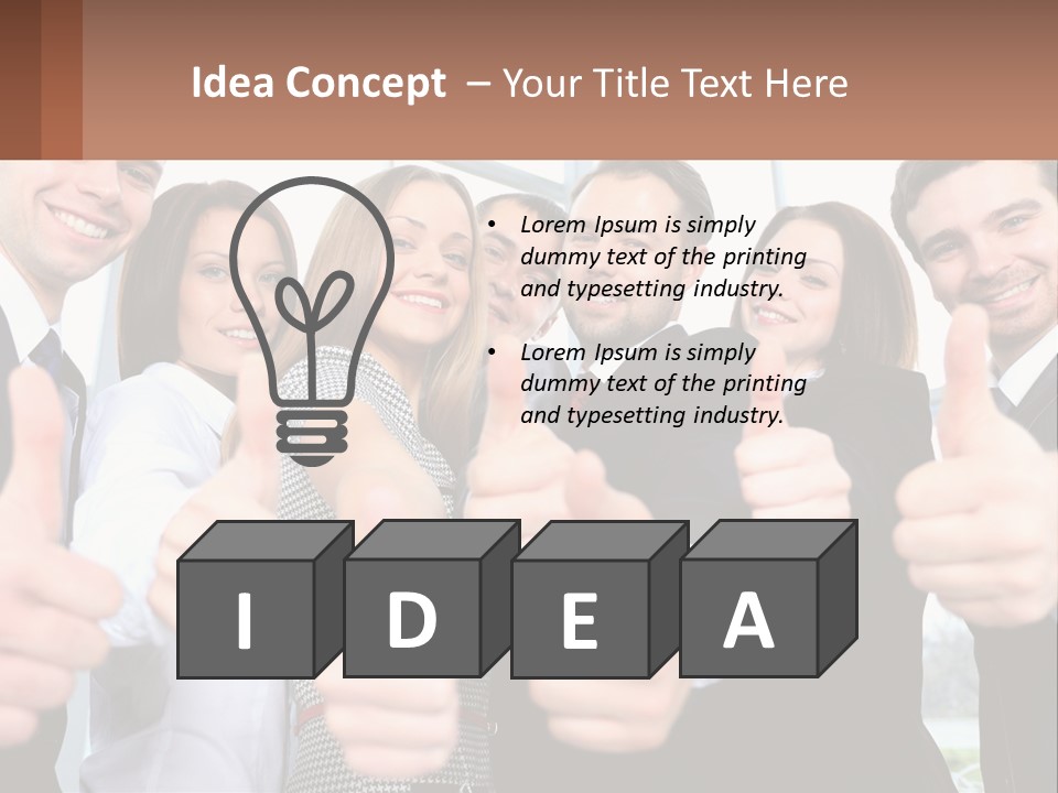 A Group Of Business People Giving Thumbs Up PowerPoint Template