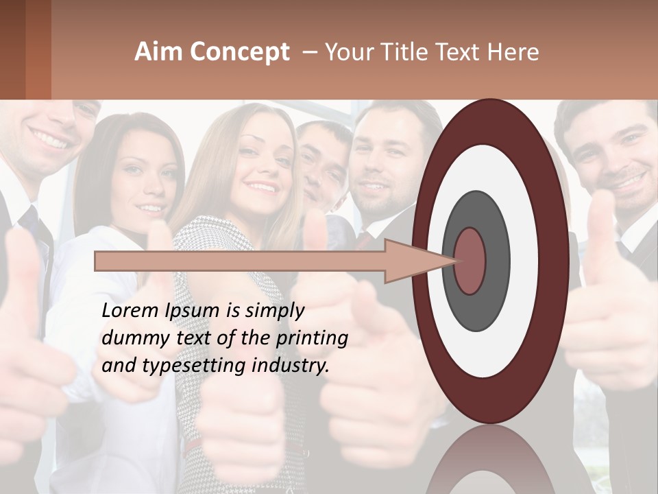 A Group Of Business People Giving Thumbs Up PowerPoint Template