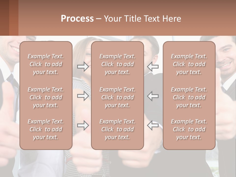 A Group Of Business People Giving Thumbs Up PowerPoint Template
