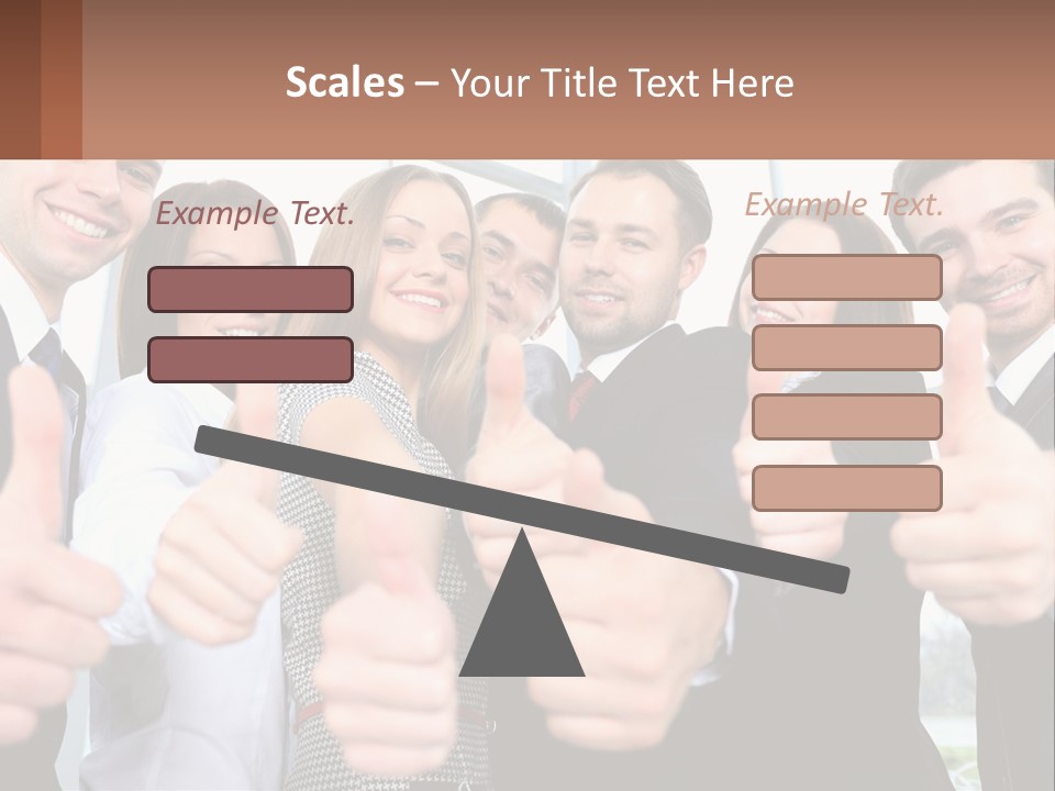 A Group Of Business People Giving Thumbs Up PowerPoint Template