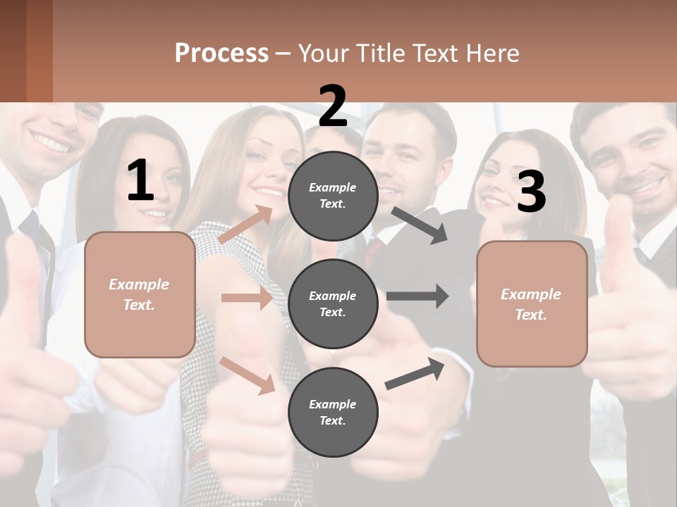 A Group Of Business People Giving Thumbs Up PowerPoint Template