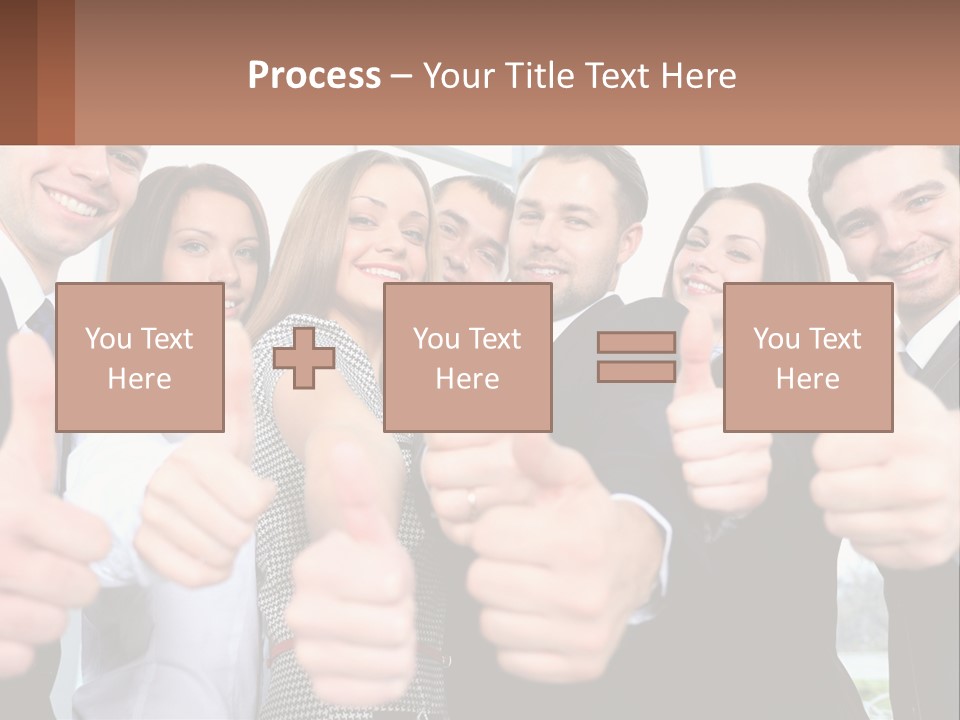 A Group Of Business People Giving Thumbs Up PowerPoint Template