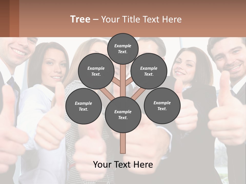 A Group Of Business People Giving Thumbs Up PowerPoint Template