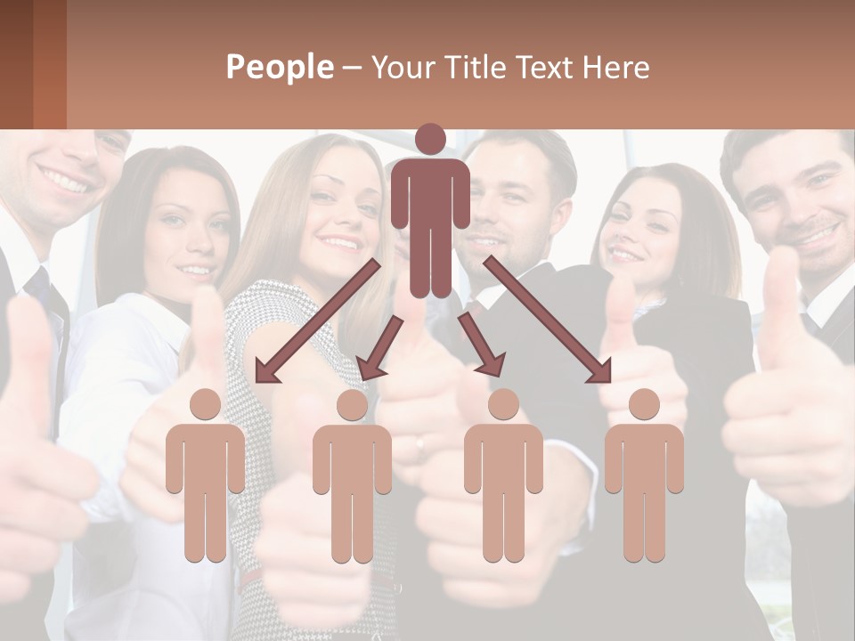 A Group Of Business People Giving Thumbs Up PowerPoint Template