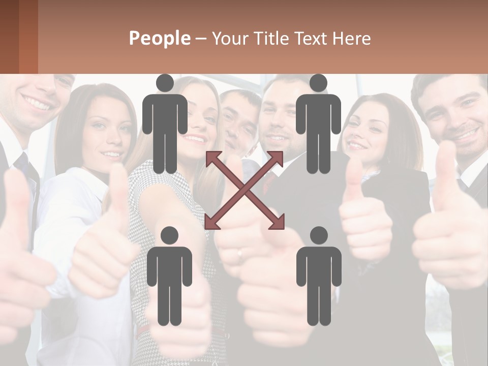 A Group Of Business People Giving Thumbs Up PowerPoint Template