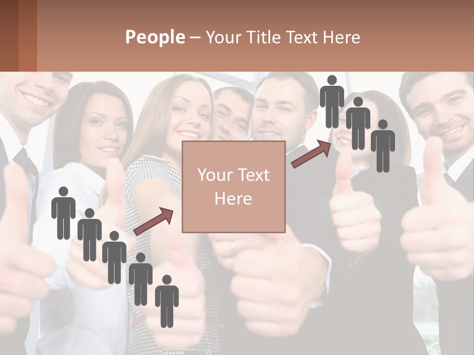A Group Of Business People Giving Thumbs Up PowerPoint Template