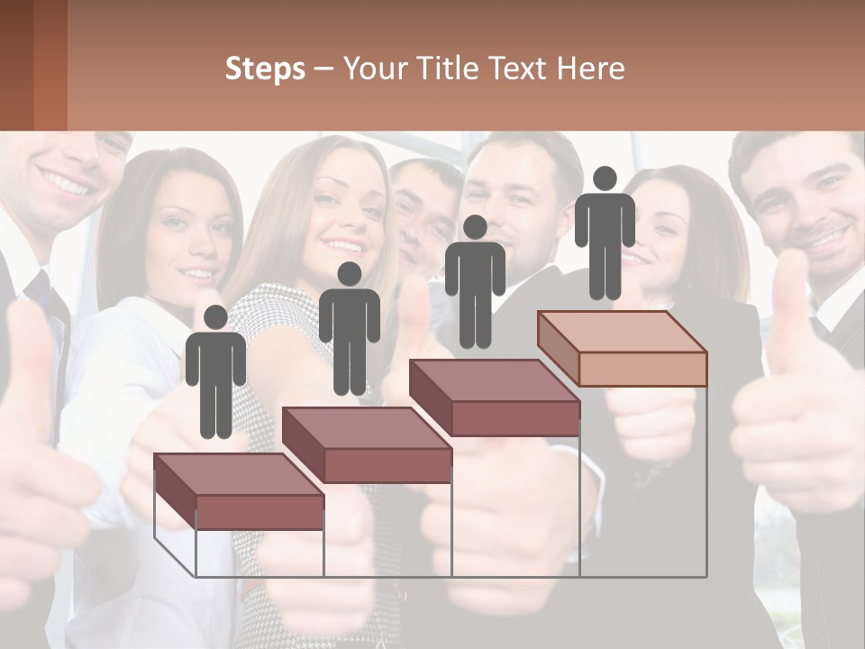 A Group Of Business People Giving Thumbs Up PowerPoint Template