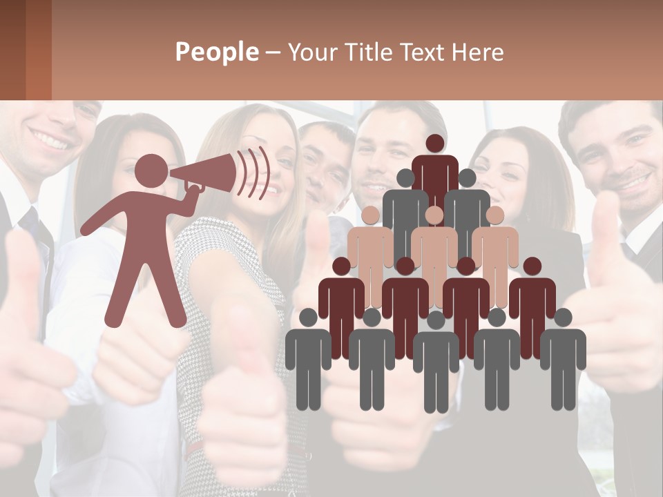 A Group Of Business People Giving Thumbs Up PowerPoint Template