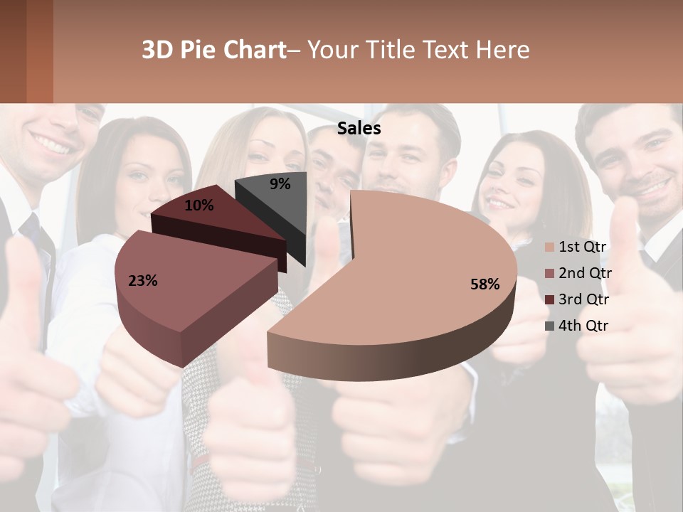 A Group Of Business People Giving Thumbs Up PowerPoint Template