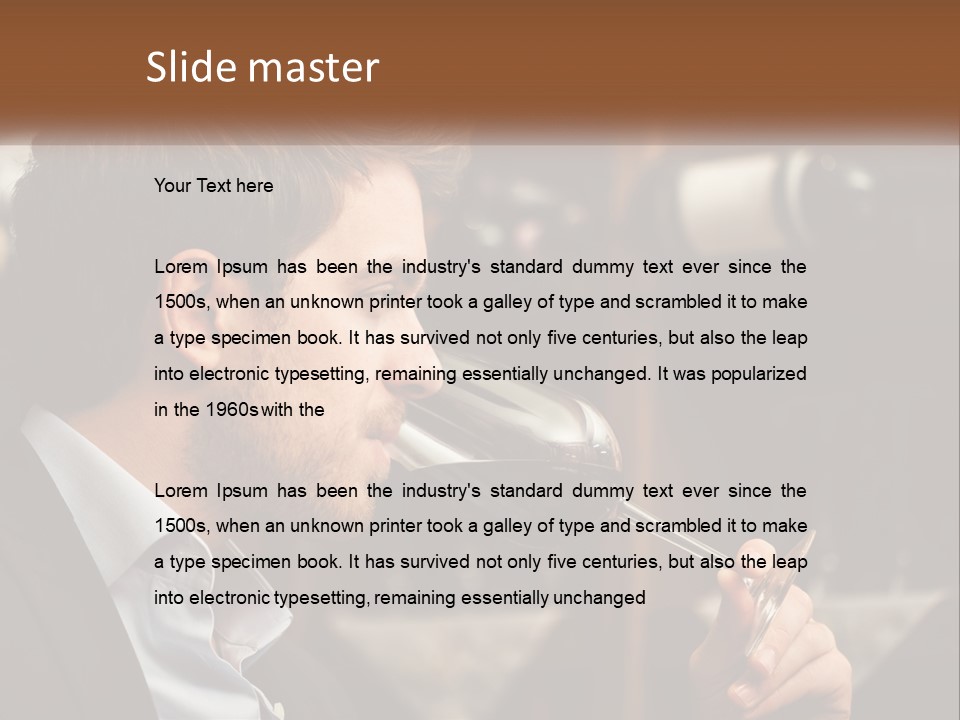 A Man Drinking A Glass Of Wine From A Wine Glass PowerPoint Template