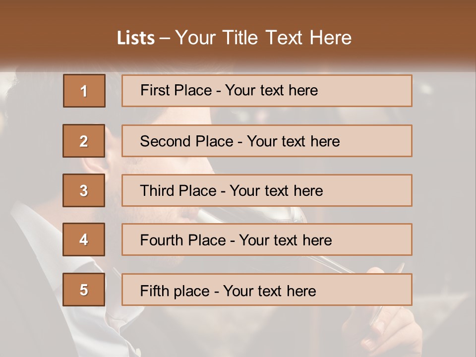 A Man Drinking A Glass Of Wine From A Wine Glass PowerPoint Template