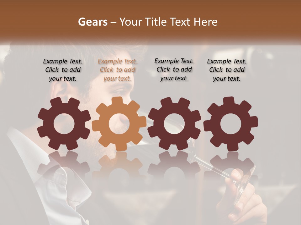 A Man Drinking A Glass Of Wine From A Wine Glass PowerPoint Template