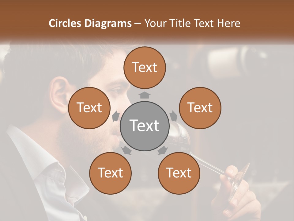 A Man Drinking A Glass Of Wine From A Wine Glass PowerPoint Template