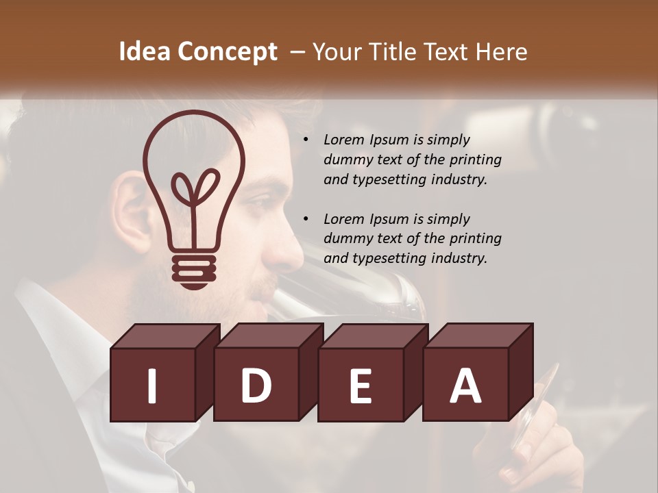 A Man Drinking A Glass Of Wine From A Wine Glass PowerPoint Template