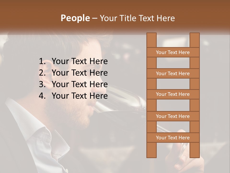 A Man Drinking A Glass Of Wine From A Wine Glass PowerPoint Template