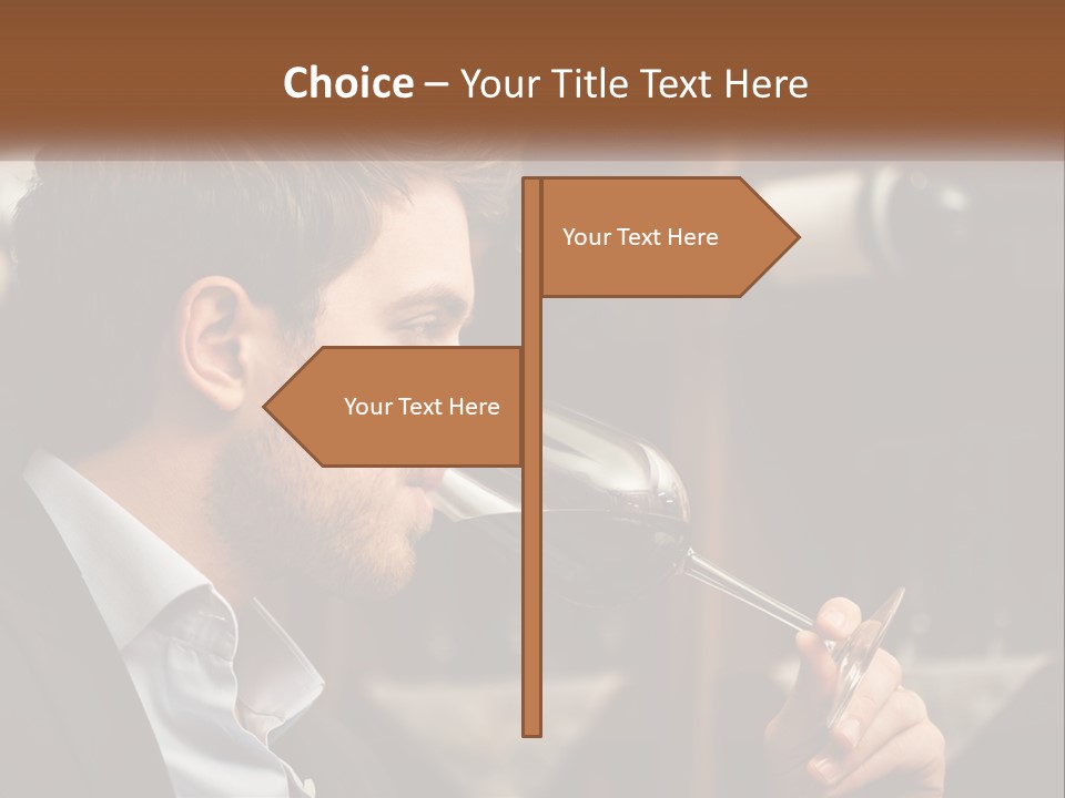 A Man Drinking A Glass Of Wine From A Wine Glass PowerPoint Template