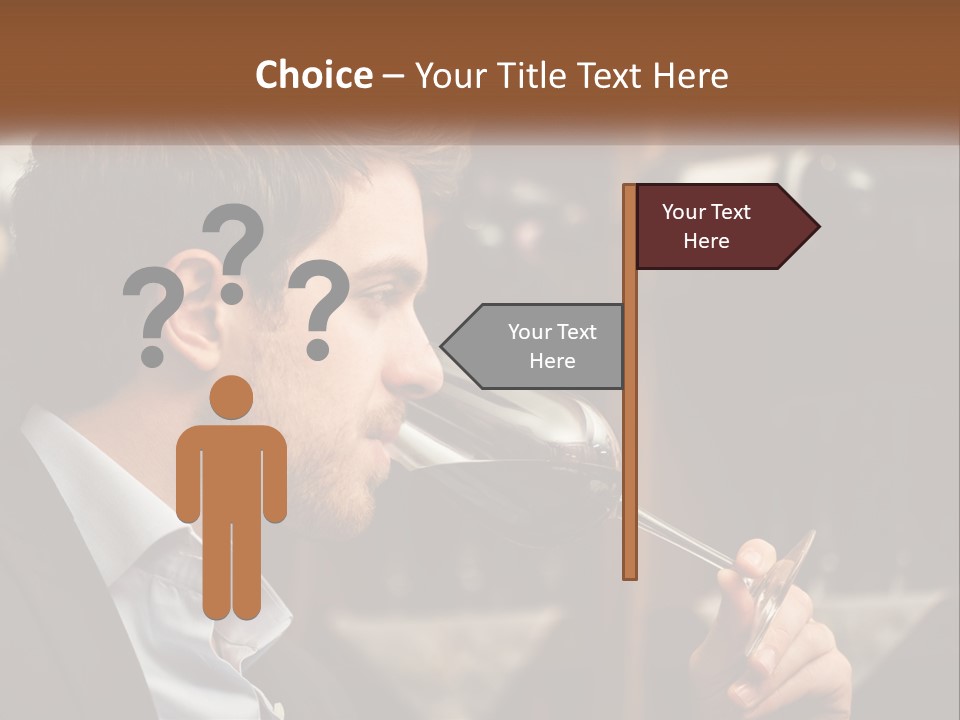 A Man Drinking A Glass Of Wine From A Wine Glass PowerPoint Template